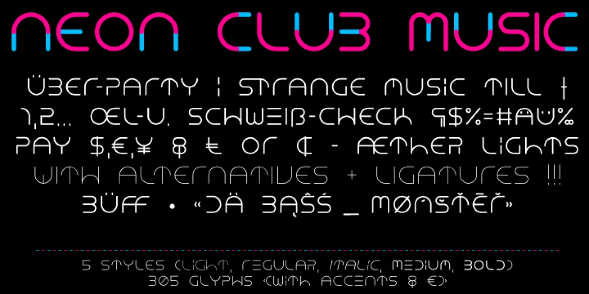 NEON CLUB MUSIC Font Family