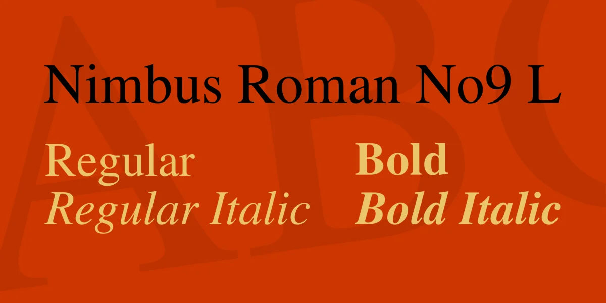Nimbus Roman No9 L Font Family