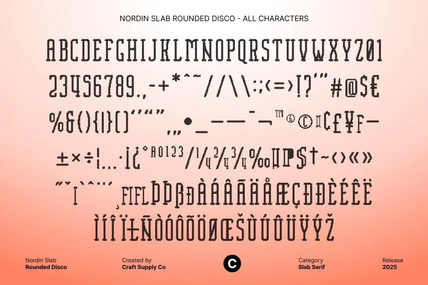 Nordin Slab Rounded Disco Font preview 6