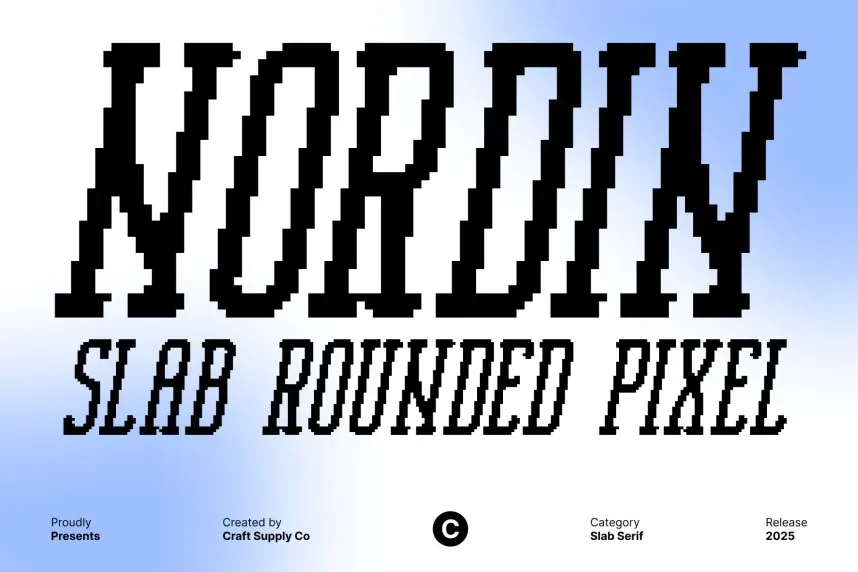 Nordin Slab Rounded Pixel Font preview 2