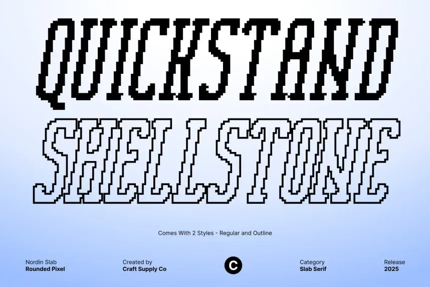 Nordin Slab Rounded Pixel Font preview 3