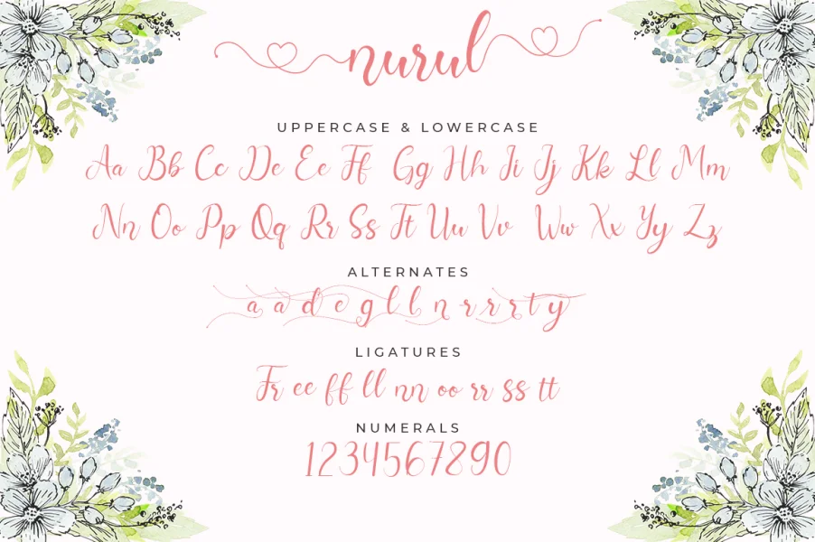Nurul Script Font preview 8