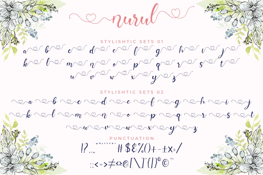 Nurul Script Font preview 9