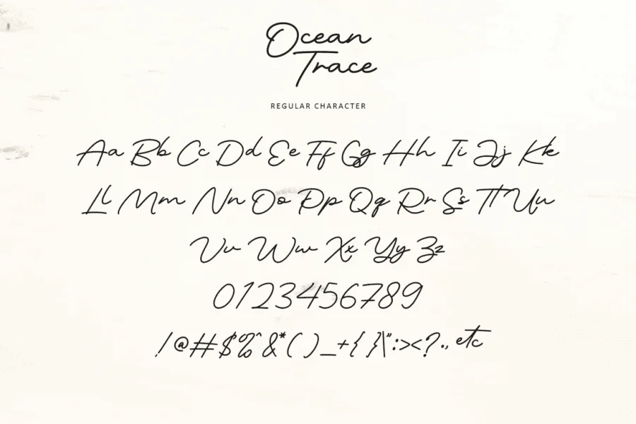 Ocean Trace-Personal use Font preview 10