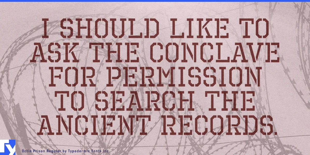 Octin Prison Font preview 5