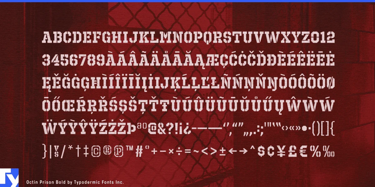 Octin Prison Font preview 7