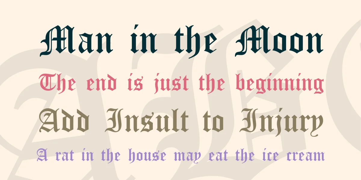 Old English Five Font preview 2
