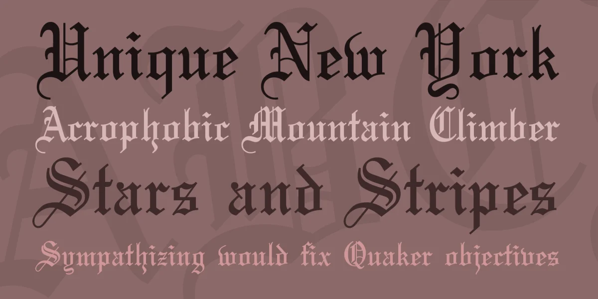 Olde English Font preview 2