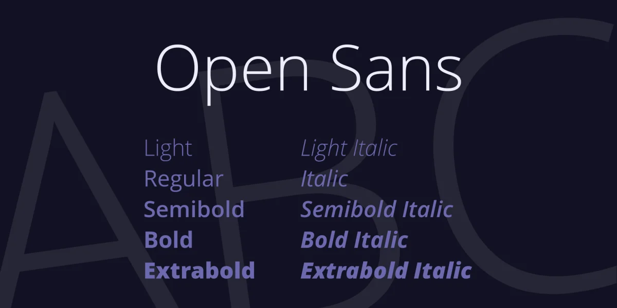 Open Sans Font Family