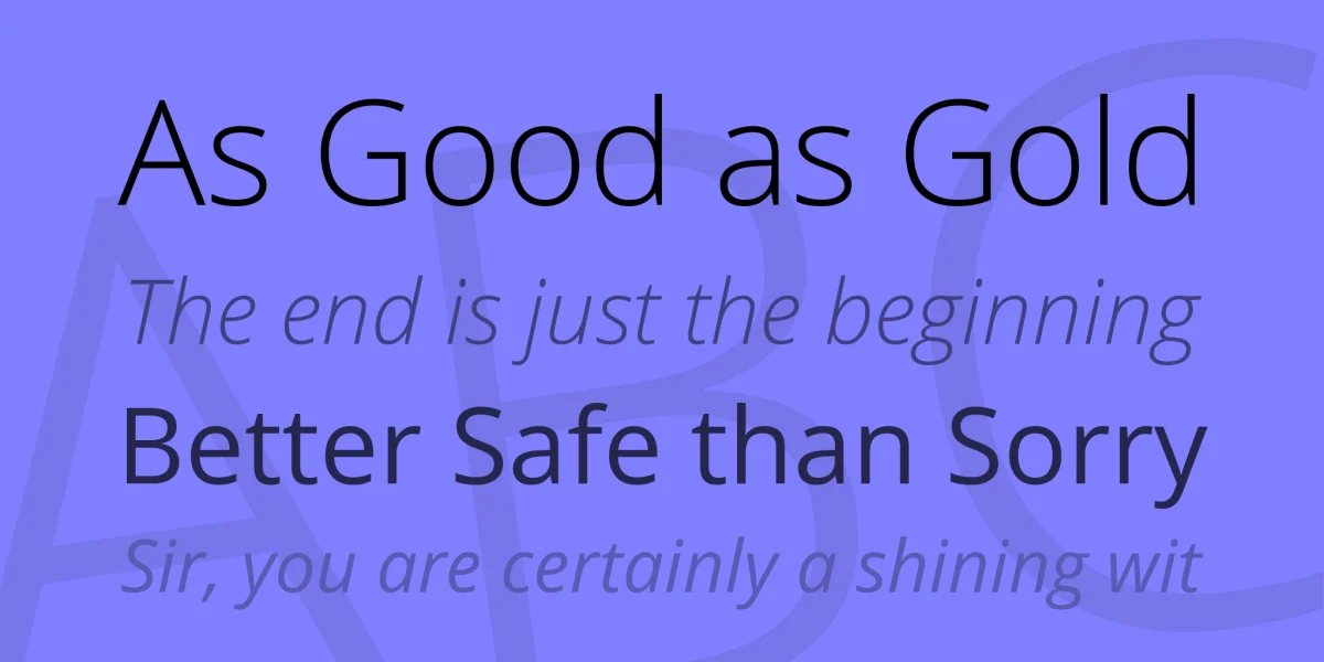 Open Sans Font Family preview 2