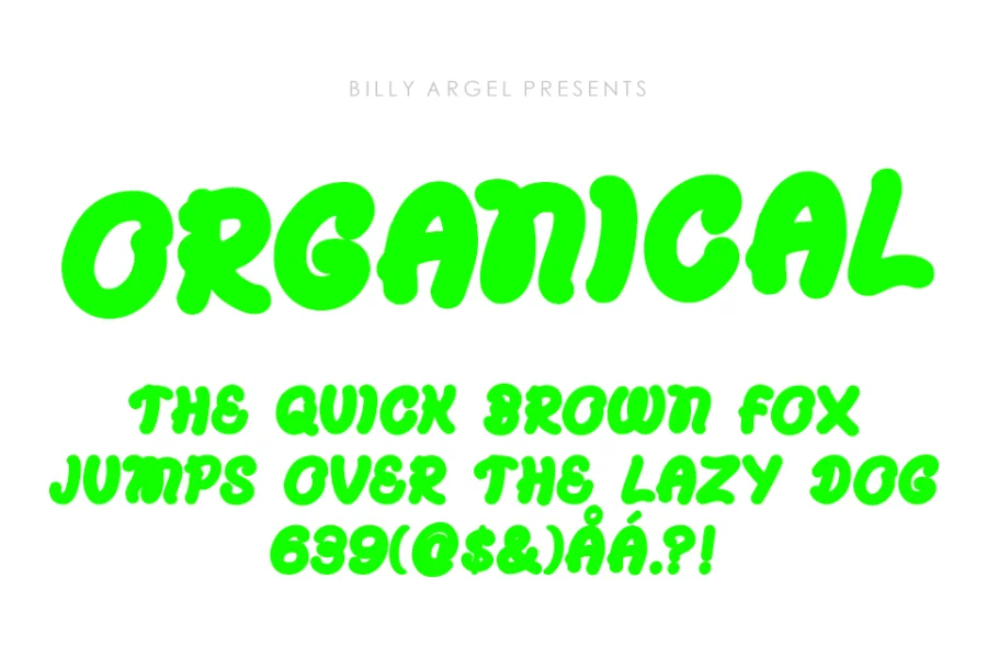 ORGANICAL PERSONAL USE Font preview 2