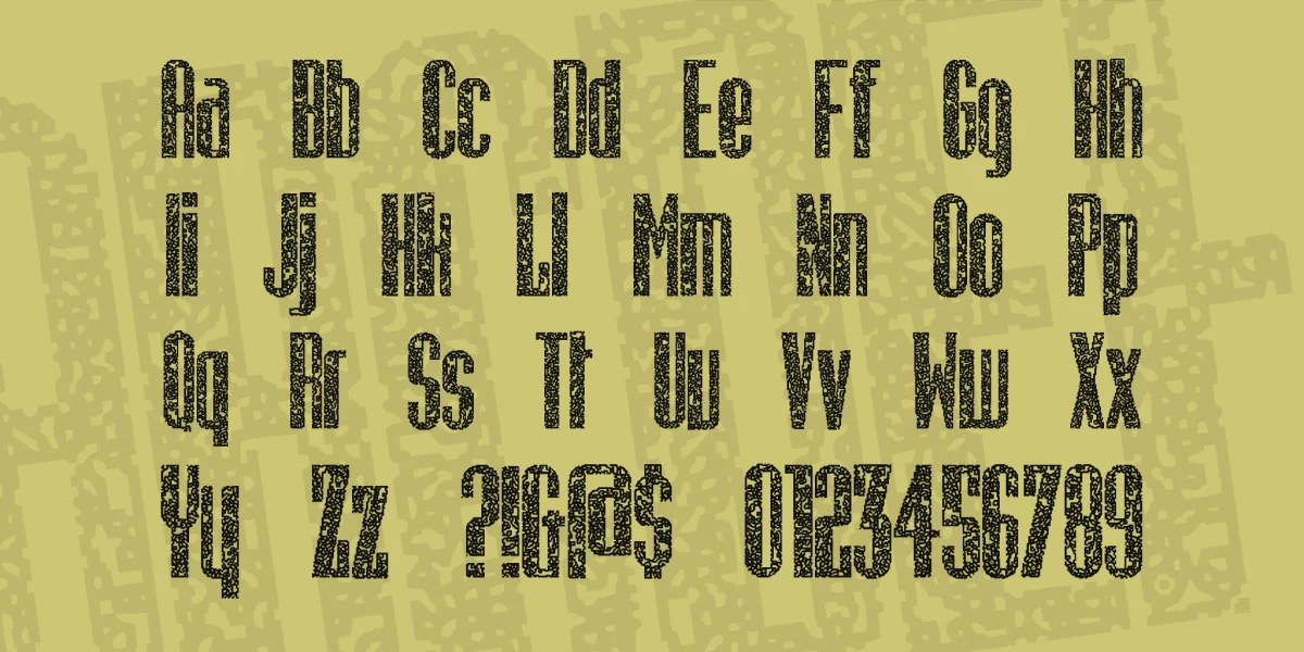 Osteo Corroded Font preview 2