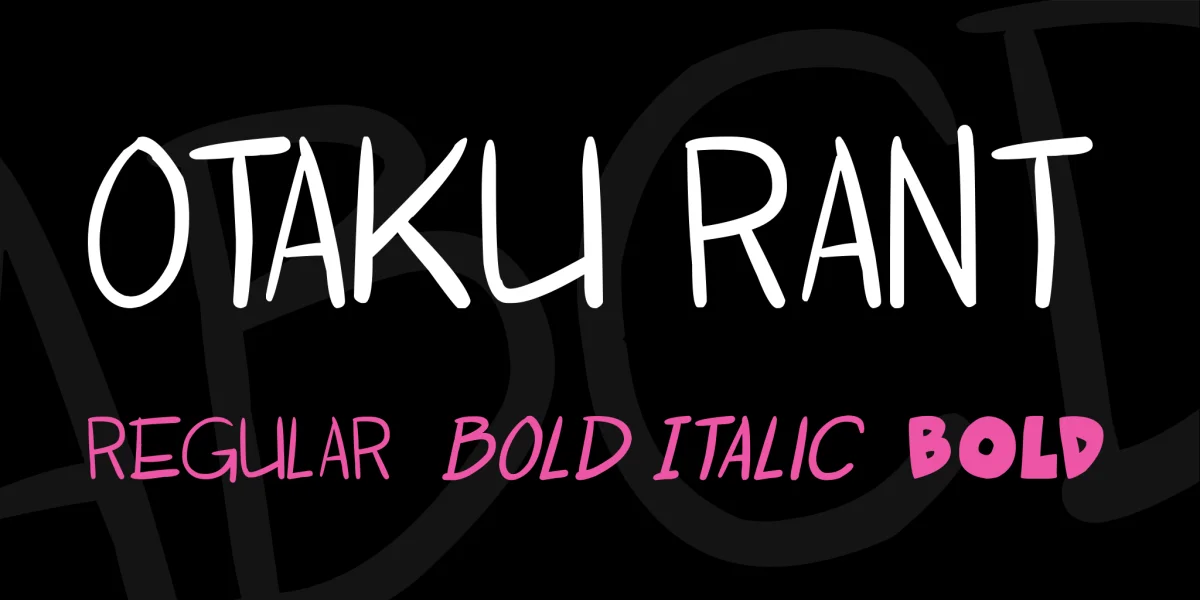 Otaku Rant Font Family preview 2