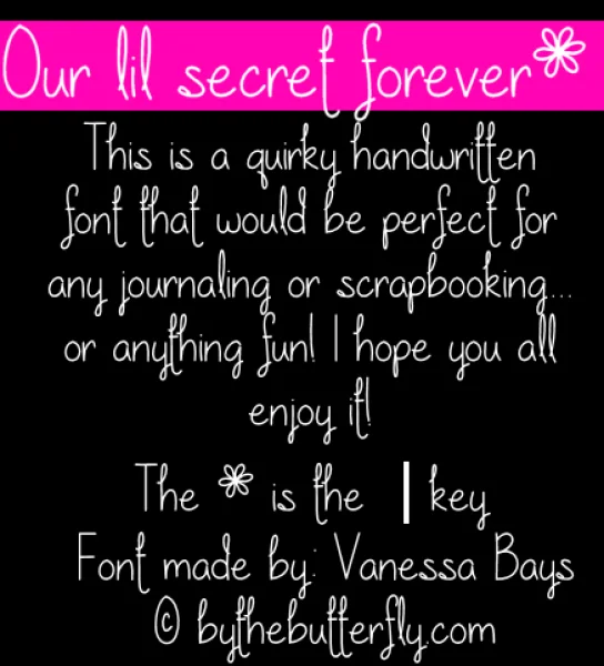 Our lil secret forever Font