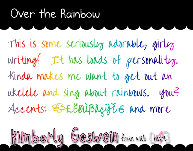 Over the Rainbow Font preview 5