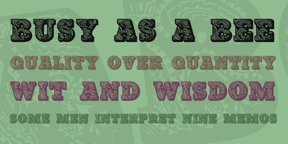 PaisleyCaps Font preview 2