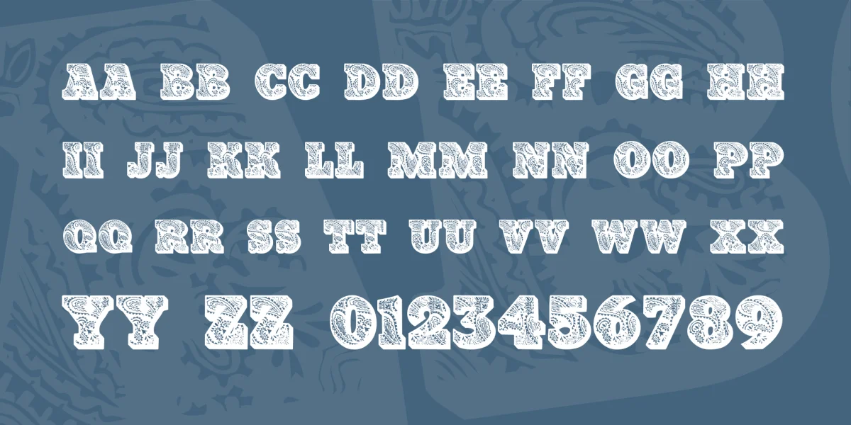 PaisleyCaps Font preview 3