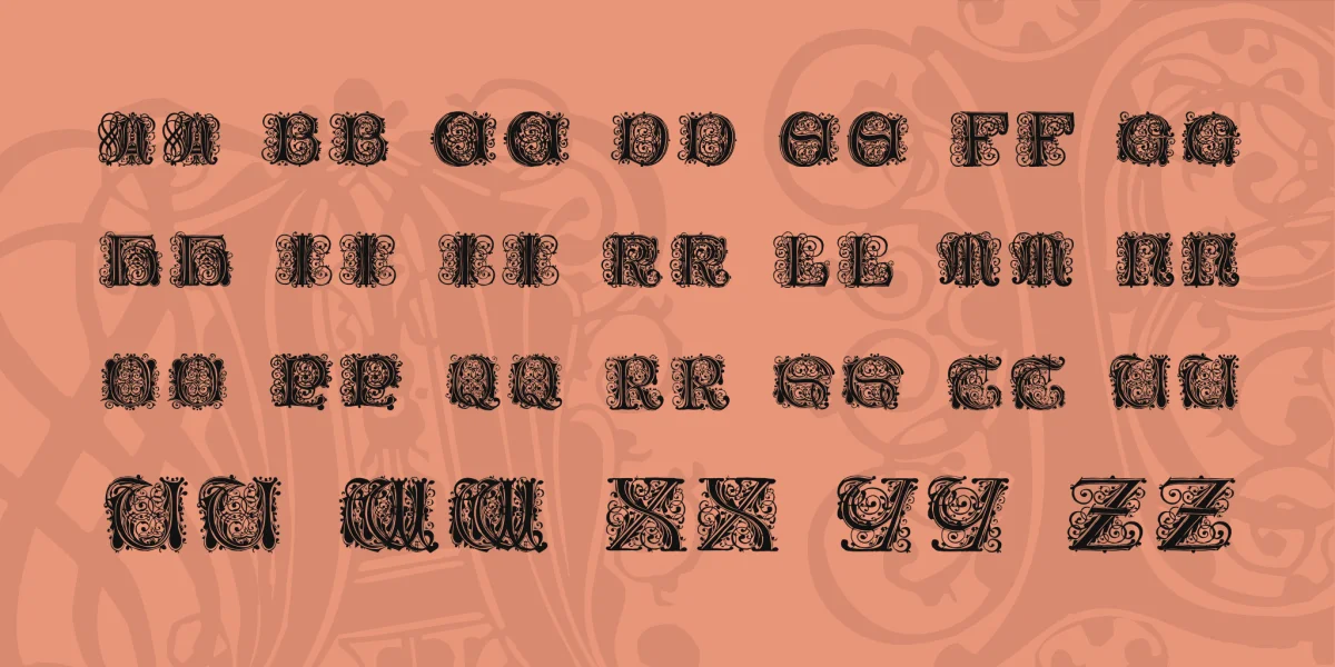 Paulus Franck Initialen Font preview 2