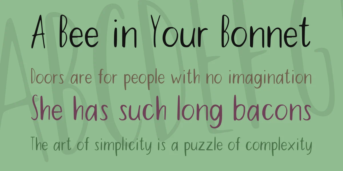 Peaches For Breakfast Font preview 2