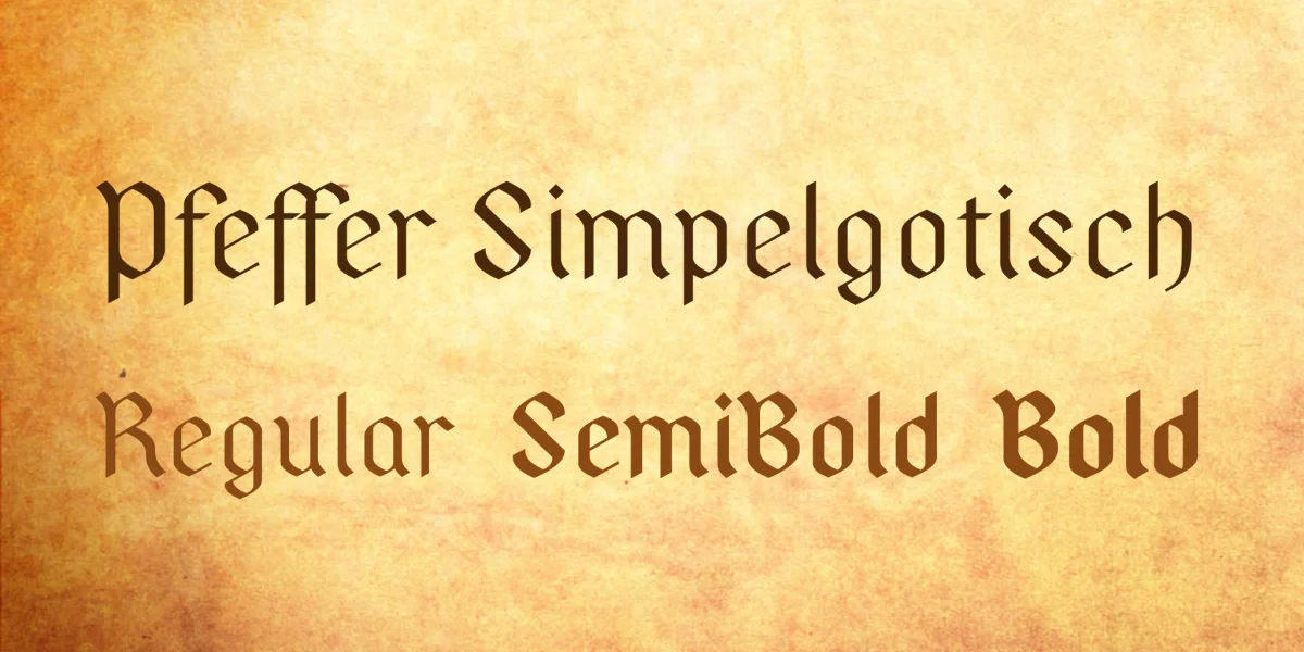 Pfeffer Simpelgotisch Font Family preview 4
