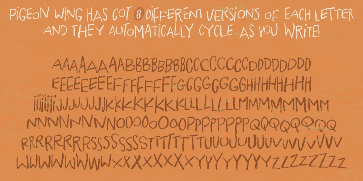 Pigeon Wing DEMO Font preview 2