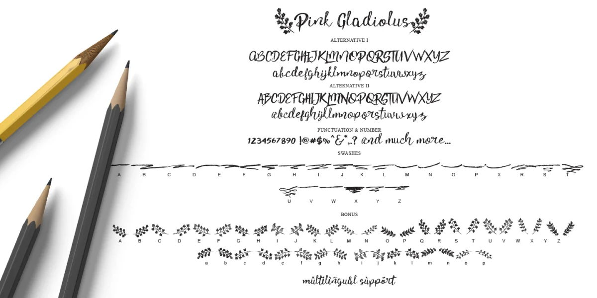 Pink Gladiolus Font preview 7