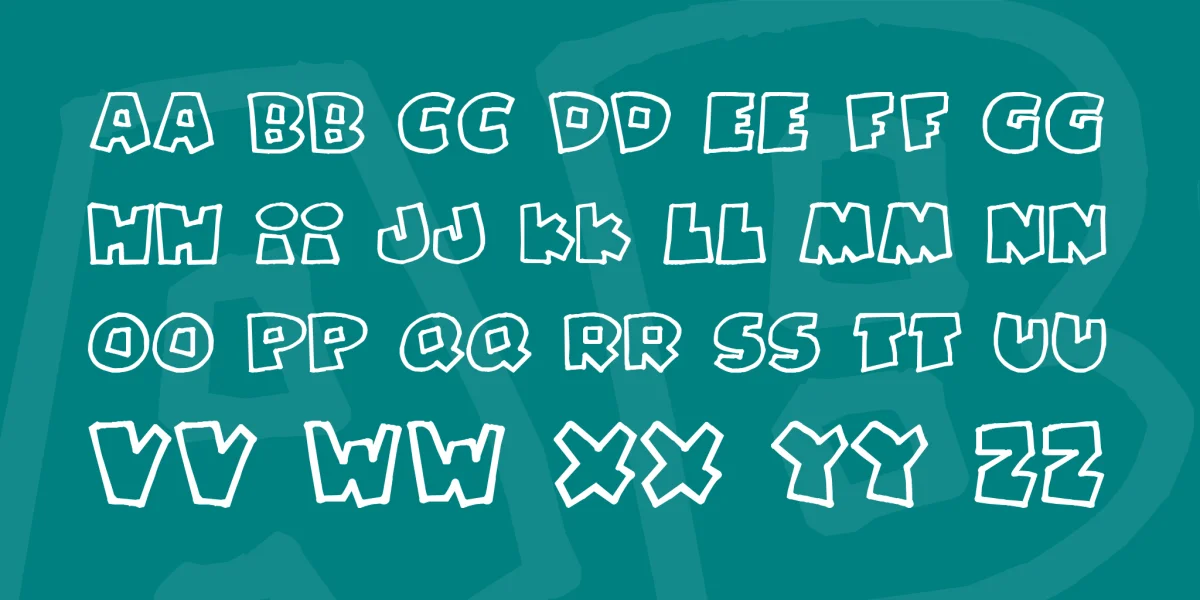 PizzaDude Fat Outline Font preview 2