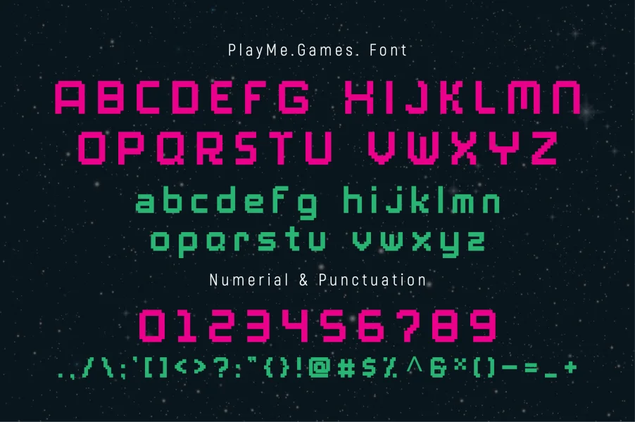 PlayMeGames Font preview 2