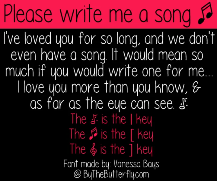 Please write me a song Font