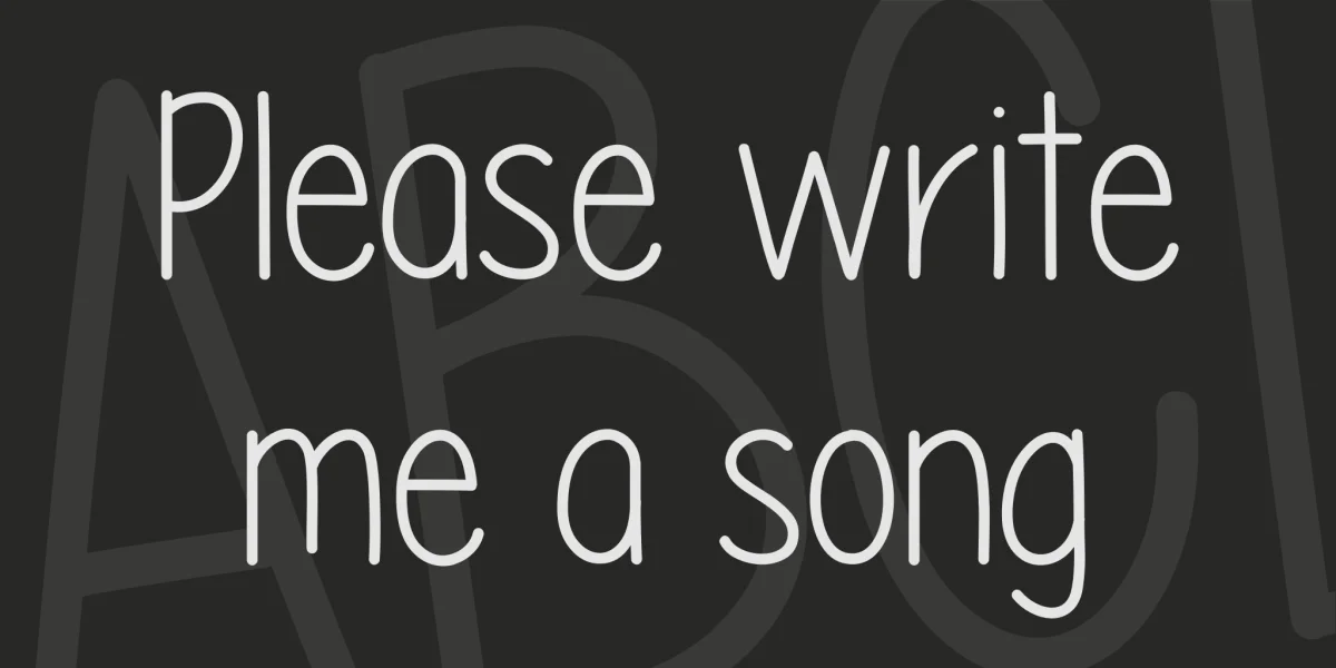 Please write me a song Font preview 2