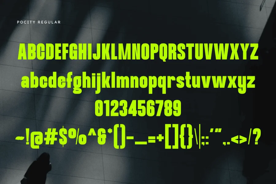 Pocity Font preview 2