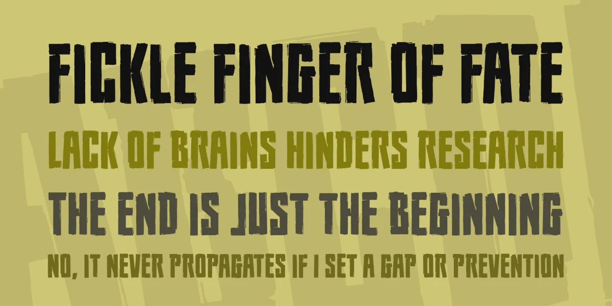 Population Zero BB Font preview 2
