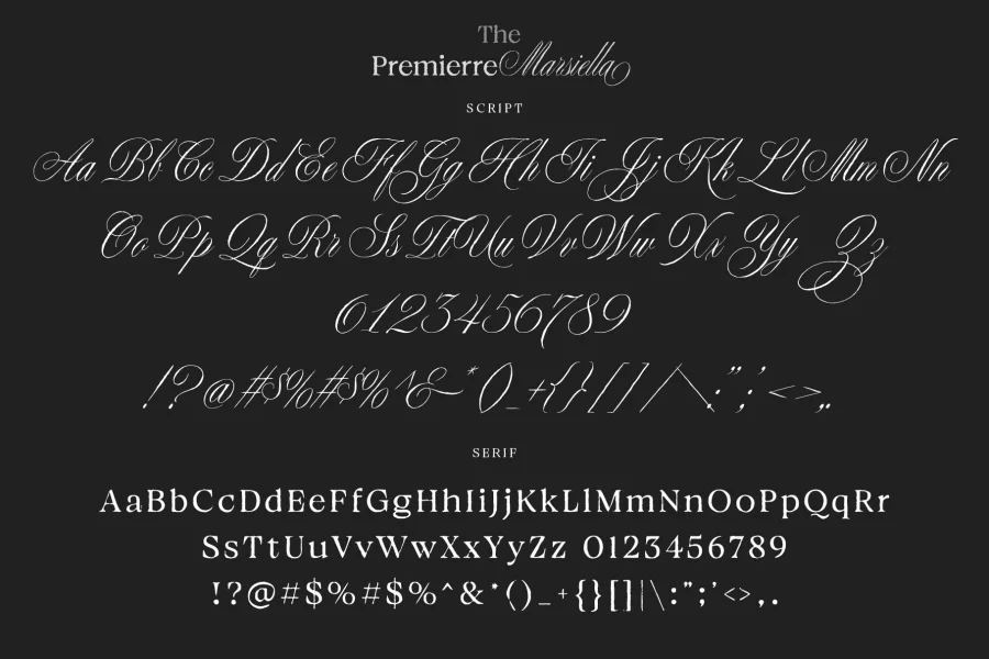 Premierre Marsiella Font preview 11