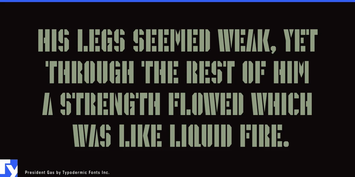 President Gas Font preview 4