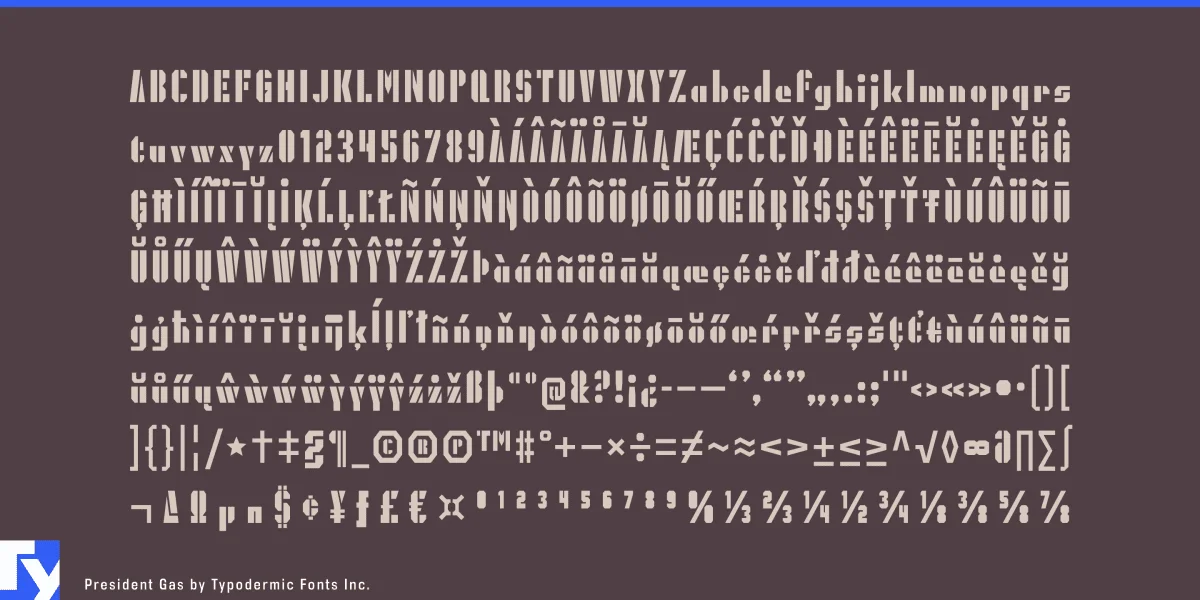 President Gas Font preview 5