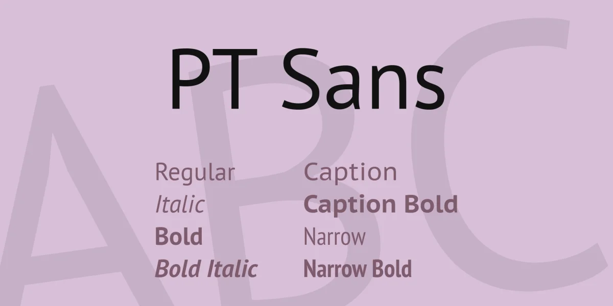 PT Sans Font Family