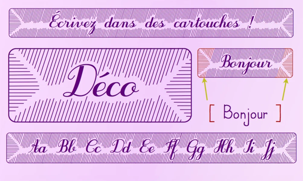 Purple DecoDemo Font preview 3