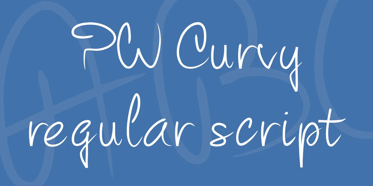 PW Curvy regular script Font