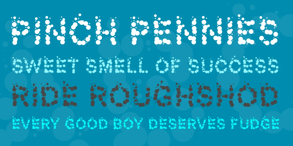 PW Bubbles Font preview 3