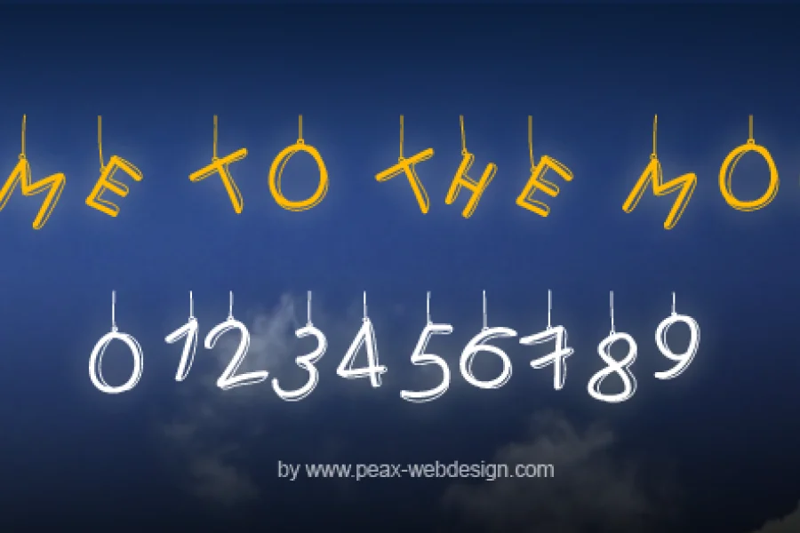 PWFlymetothemoon Font