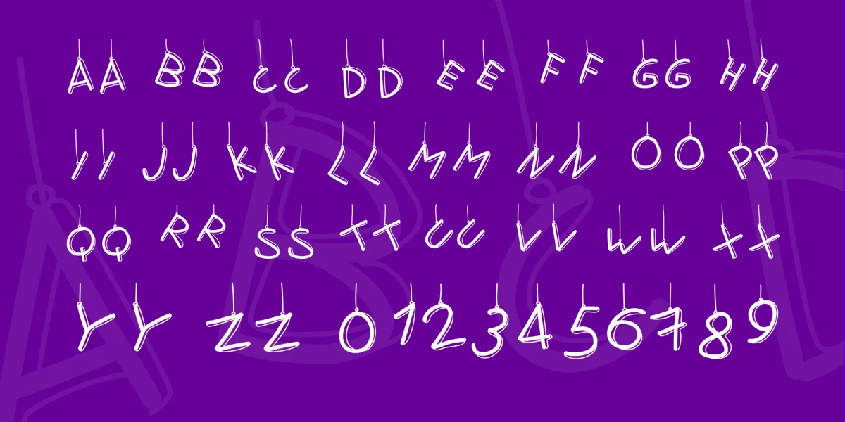 PWFlymetothemoon Font preview 4
