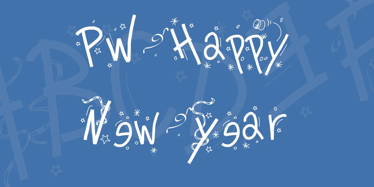 PW Happy New Year Font preview 2