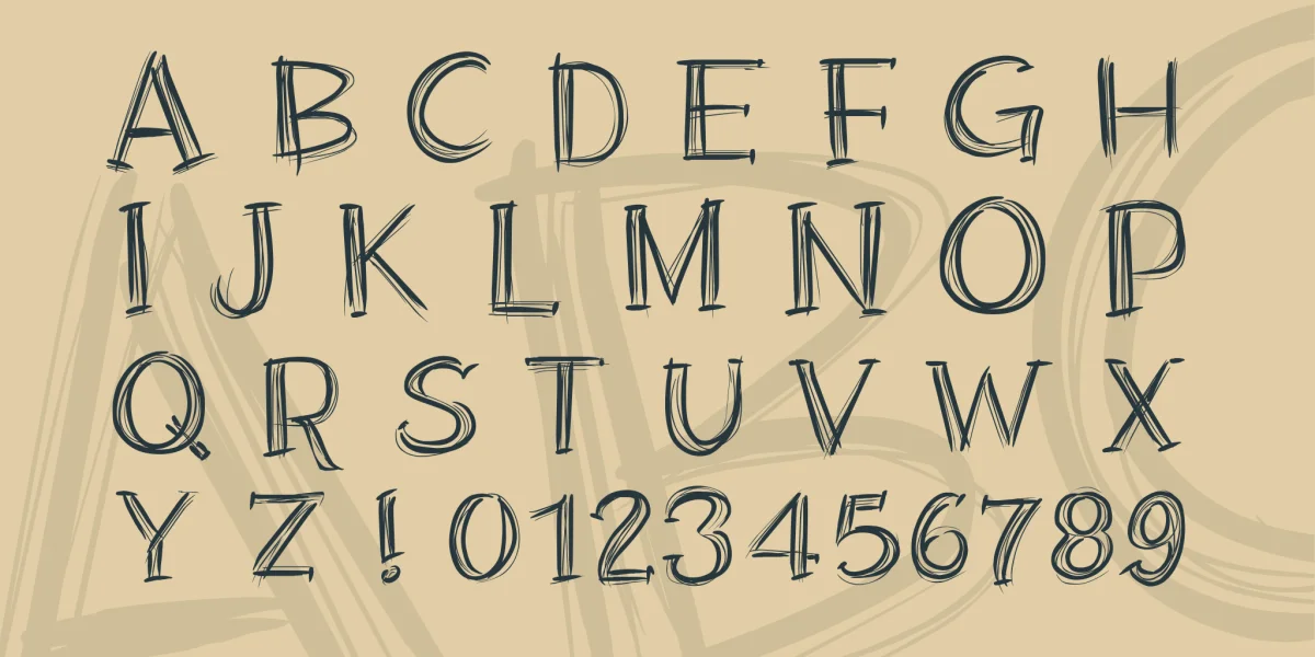 PWScratched2 Font preview 3