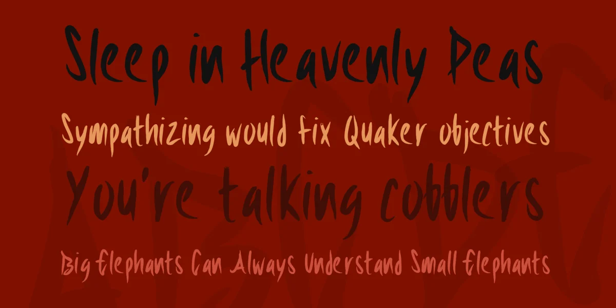 PWSharpBrush Font preview 2