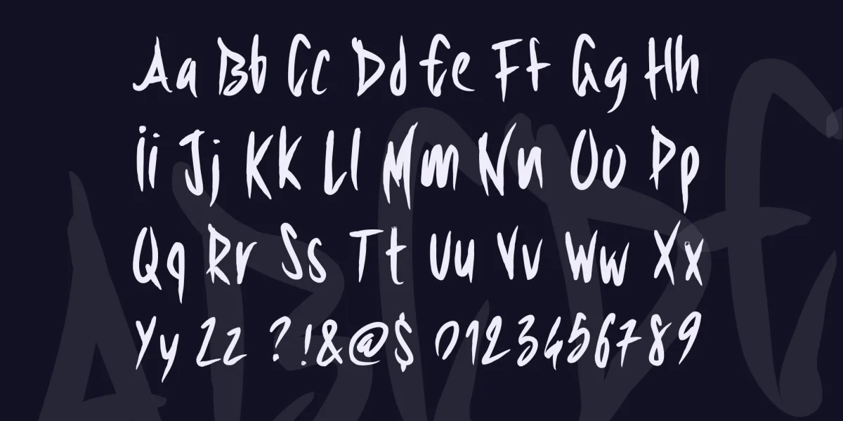 PWSharpBrush Font preview 4