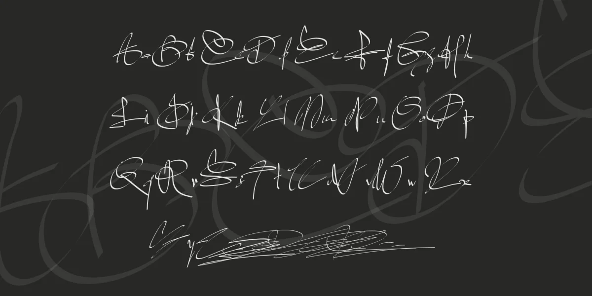 PWSignaturetwo Font preview 3