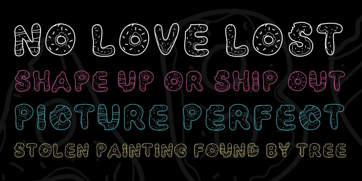 PW Yummy Donuts Font preview 2