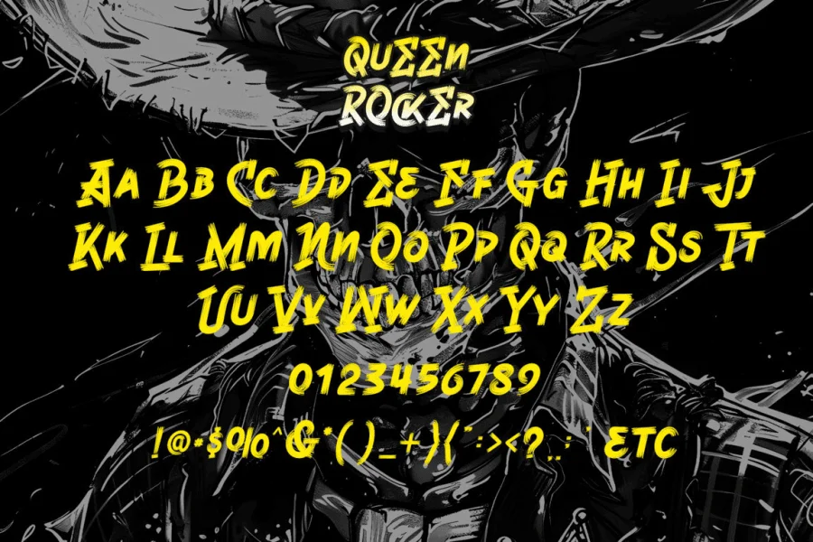 Queen Rocker-Personal use Font preview 10