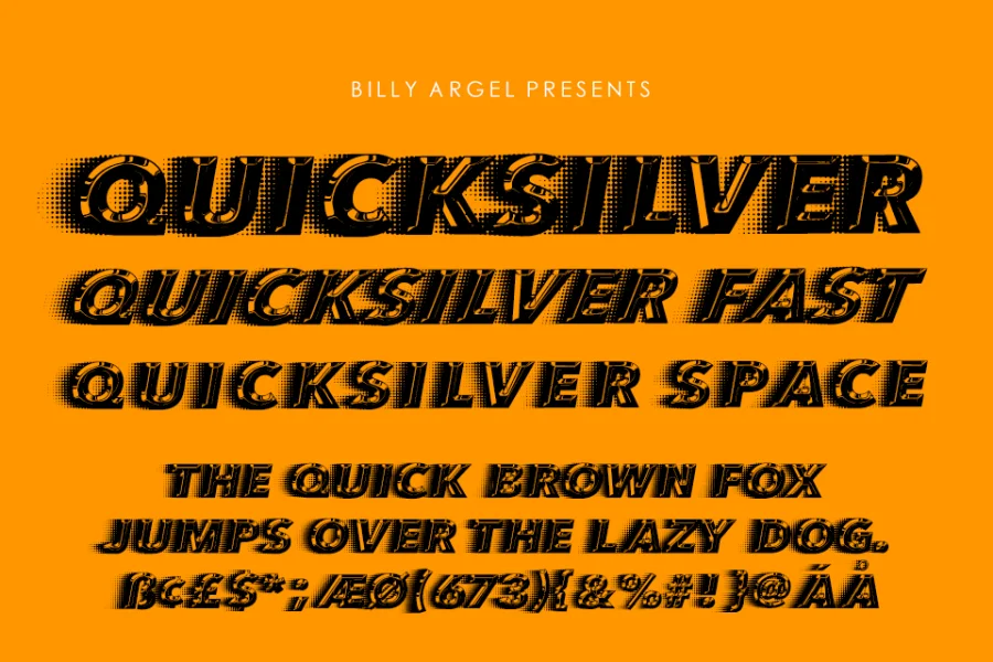 QUICKSILVER FAST Font preview 10