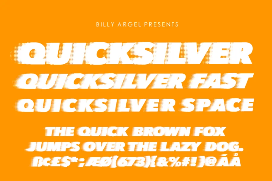 QUICKSILVER FAST Font preview 8